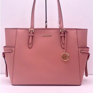 Michael Kors Gilly Large Drawstring Travel Leather Top Zip Tote